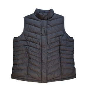 Talbots Black Quilted Down Filled Puffer Outerwear Vest, Women's Size 2X